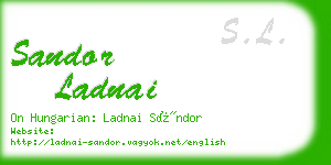 sandor ladnai business card